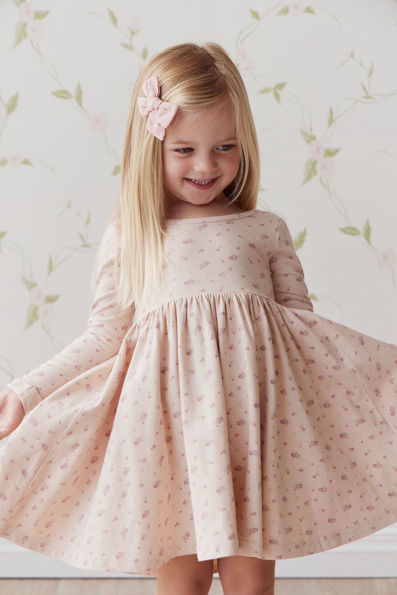 Organic Cotton Tallulah Dress - Cindy Whisper Pink – Jamie Kay Wholesale