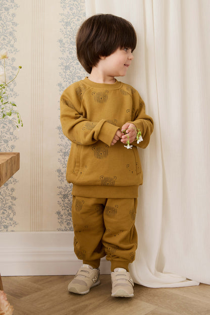 Organic Cotton Nash Track Pant - Buckwheat Teddy Face Childrens Pant from Jamie Kay NZ