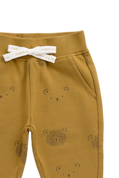 Organic Cotton Nash Track Pant - Buckwheat Teddy Face Childrens Pant from Jamie Kay NZ